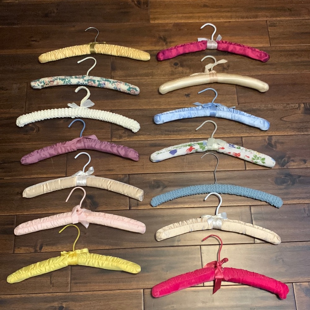 Collection of 18 Vintage Padded Hangers